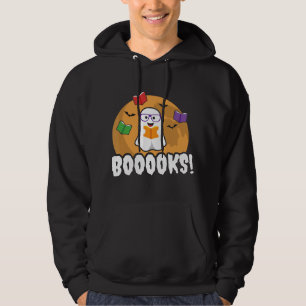 Booooks Ghost Boo Read Books Library Gift Funny Hoodie