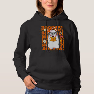 Booooks Ghost Boo Read Books Library Teacher Hallo Hoodie