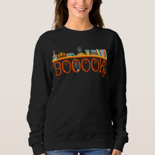 Booooks Ghost Boo Read Books Library Teacher Hallo Sweatshirt