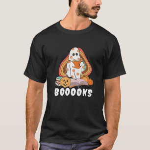 Booooks Ghost Boo Read Books Library Teacher Hallo T-Shirt