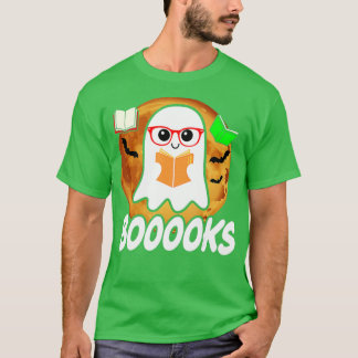 Booooks Ghost Boo Read Books Library Teacher Hallo T-Shirt
