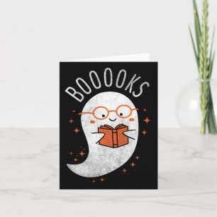 Booooks Ghost Funny Halloween Teacher Book Library Card
