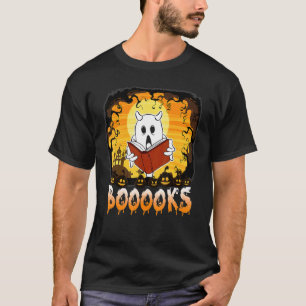 Booooks Ghost  Halloween Teacher Book Library Read T-Shirt