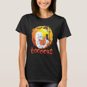 Booooks Ghost  Halloween Teacher Book Library Read T-Shirt