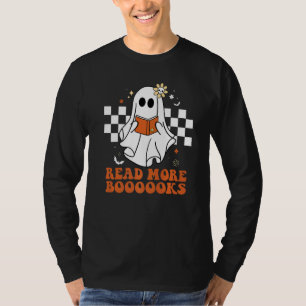 Booooks Ghost Read More Books Cute Teacher Hallowe T-Shirt