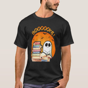 Booooks  Ghost Reading Library Books Halloween Tea T-Shirt