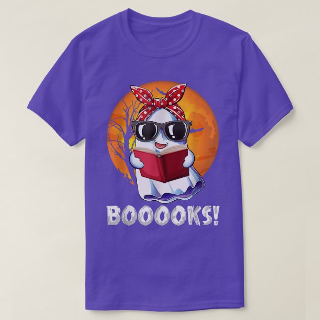 Booooks Ghost Shirt Boo Read Books Library Gift Te (Design Front)