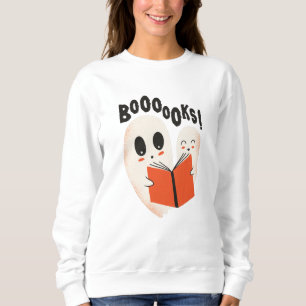 Booooks Halloween Ghosts Book Sweatshirt