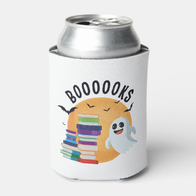 Boooooks Halloween, Booooks Cute Halloween    Can Cooler (Can Front)