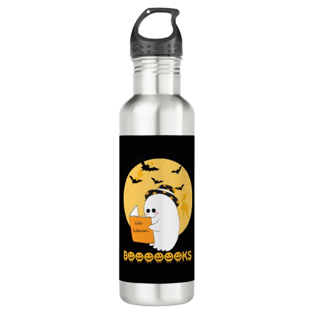 Booooooks Shirt Boo Read Books Halloween  710 Ml Water Bottle (Front)