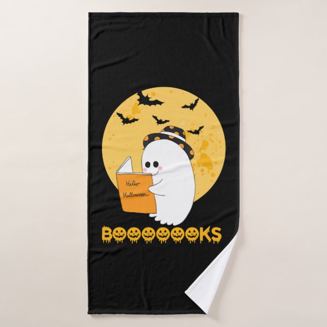 Booooooks Shirt Boo Read Books Halloween  Bath Towel (Bath Towel)