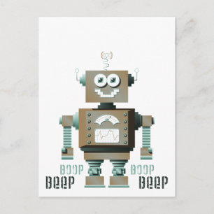 Boop Beep Toy Robot Postcard (lt)
