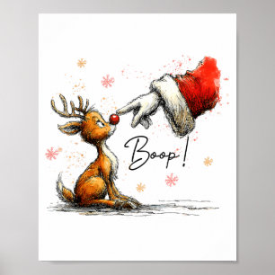 Boop Funny Santa Farmer Reindeer Cute Christmas Ho Poster