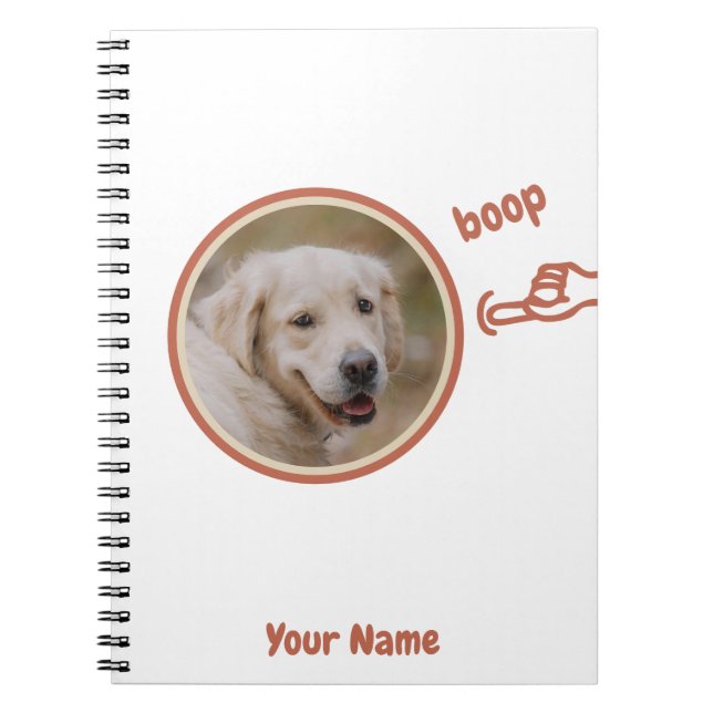 Boop My Nose Dog Photo Notebook (Front)