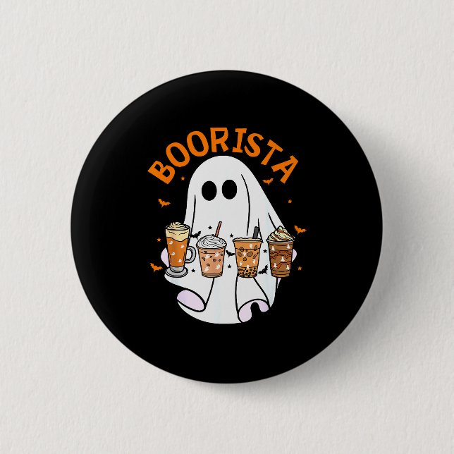 Boorista Barista Ghost Coffee Halloween Soky Seaso 6 Cm Round Badge (Front)