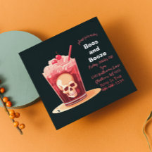 Boos and Booze Adult Halloween Cocktail Invitation