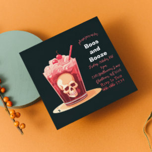 Boos and Booze Adult Halloween Cocktail Invitation