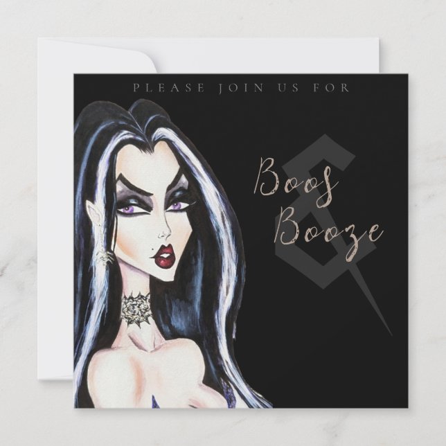 Boos and Booze Adult Halloween Party Invitation (Front)