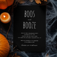 Boos and Booze | Black Minimalist Halloween Party