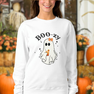 Boos And Booze Ghost Halloween Sweatshirt