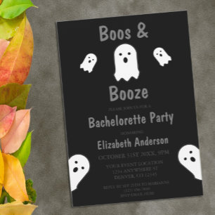 Boos and Booze Halloween Bachelorette Party Invitation