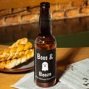 Boos and Booze Halloween Beer Bottle Label