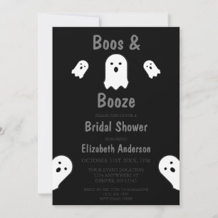 Boos and Booze Halloween Bridal Shower Invitation