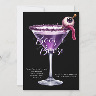 Boos and Booze Halloween Cocktail Party Invitation