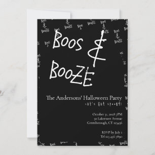 Boos and Booze Halloween Party Invitation