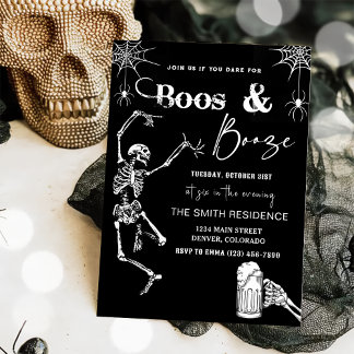Boos And Booze Halloween Party Invitation