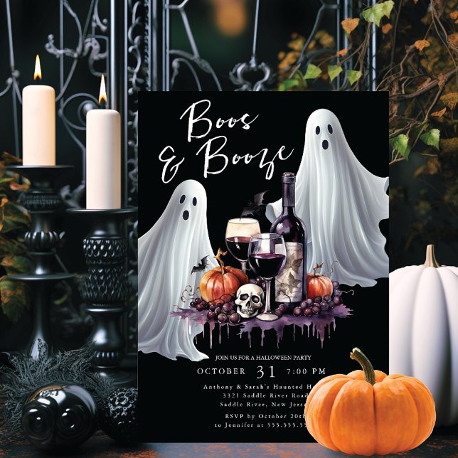 Boos and Booze Halloween Party Invitation (Creator Uploaded)