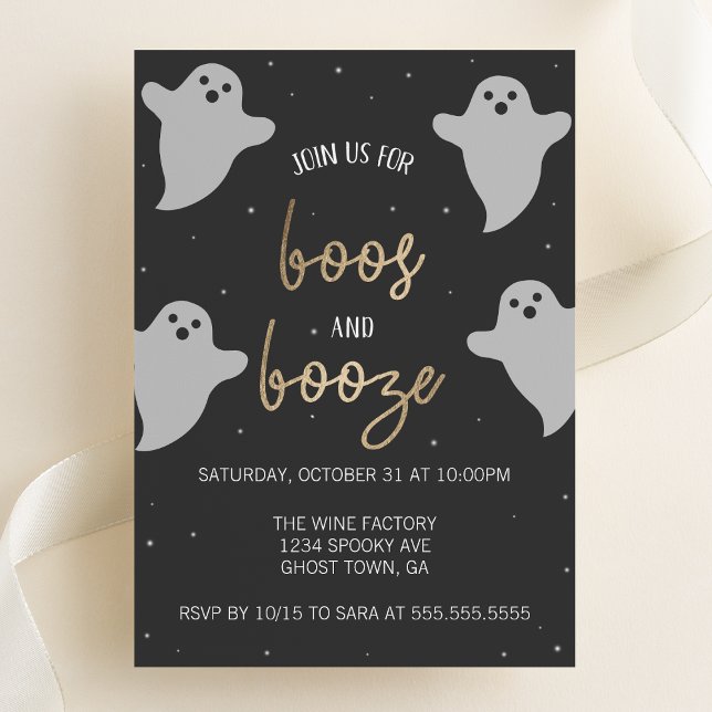 Boos and Booze Halloween Party Invitation (Creator Uploaded)