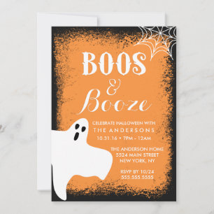 Boos and Booze Halloween Party Invitation