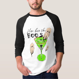 Boos and Booze Halloween Party Vintage Ghost Drink T-Shirt