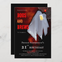 Boos and Brews Ghost Halloween 21st Birthday Party