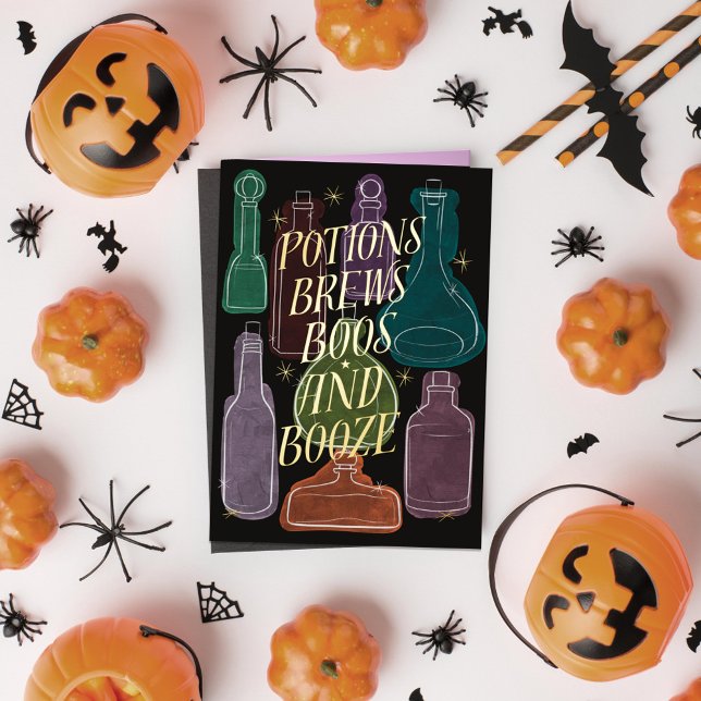 Boos and Brews Gold Foil Holiday Card (Creator Uploaded)