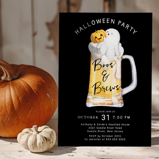 Boos and Brews Halloween Party Invitation (Creator Uploaded)