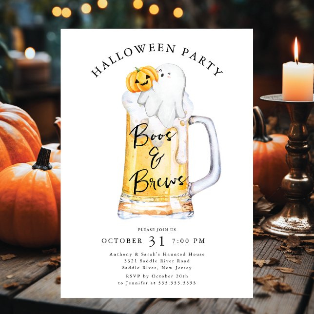 Boos and Brews Halloween Party Invitation (Creator Uploaded)