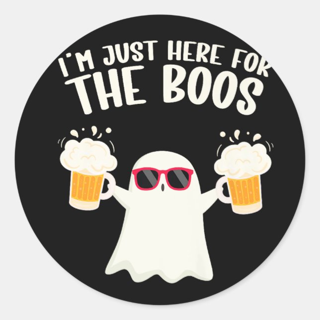 Boos Beer Tipsy Ghost Adults Classic Round Sticker (Front)