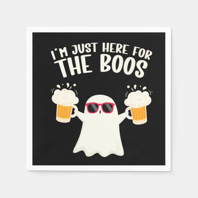 Boos Beer Tipsy Ghost Adults Napkin (Front)