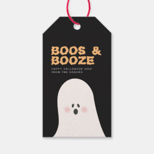 Boos & Booze Halloween Cute Ghost Gift Tags