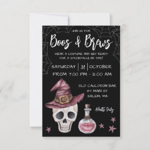 Boos & Brews Halloween Party Invitation