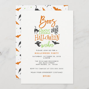 Boos Hisses and Halloween Wishes Invitation