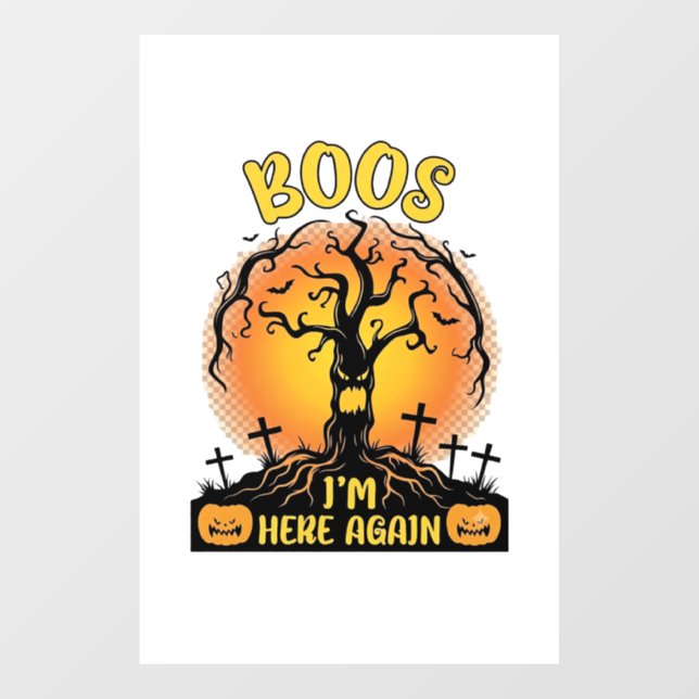Boos Im Here Again Halloween Spooky Tree Pumpkins  (Sheet)