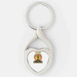 Boos Im Here Again Halloween Spooky Tree Pumpkins  Key Ring