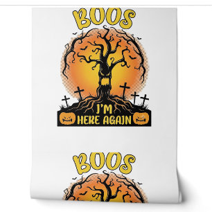 Boos Im Here Again Halloween Spooky Tree Pumpkins Wallpaper