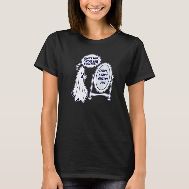Boosheet Boo Sheet Grumpy Ghost Angry Spook Funny  T-Shirt (Front)