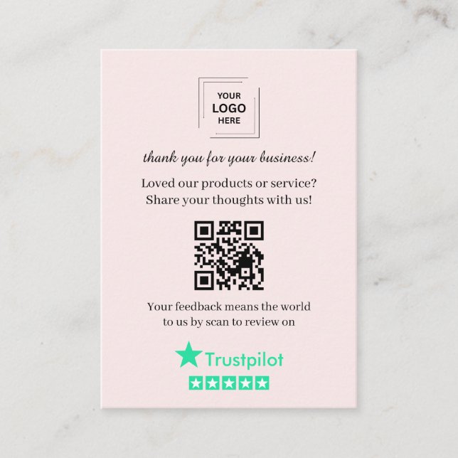 Boost Customer Reviews with QR Feedback Card (Front)