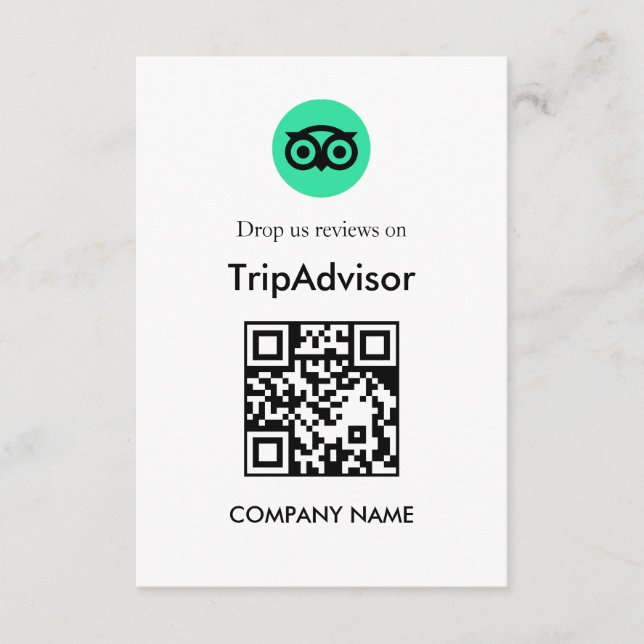Boost Tripadvisor Reviews QR Feedback Card (Front)