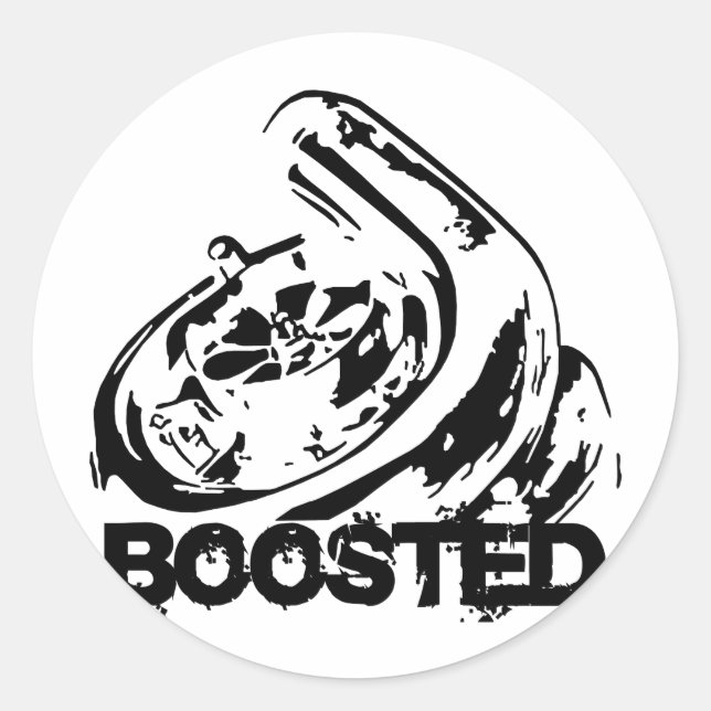 Boosted Classic Round Sticker (Front)